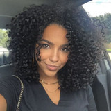 4B 4C Mongolian Afro Kinky Curly Weave Human Hair Bundles 4 Bundles Non Remy Natural Color Hair Weaving Extensions Beauty Lueen