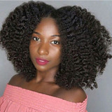 Afro Kinky Curly Weave Human Hair Bundles Natural Black 4 Bundles Brazilian Hair Weave Bundles 8-22" Non Remy Hair Beauty Lueen
