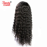 Deep Wave Lace Frontal Wigs 100% Remy Indian Human Hair 150% Density Pre Plucked Lace Front Wigs For Black Women Beauty Lueen