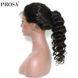 Deep Wave 360 Lace Frontal Wig Pre Plucked With Baby Hair 180% Density Brazilian Lace Front Human Hair Wigs Prosa Remy Hair