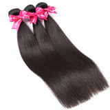 Luvin Straight Human Hair Bundles Remy Hair Extension 4 Bundles With Closure Brazilian Hair Weave 3 Bundles With Lace Frontal
