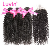 Luvin Brazilian Hair Weave Afro Kinky Curly Human Hair 3 4 Bundles With Lace Closure Bleached Knots Remy Hair Extension Luvin Brazilian Hair Weave Afro Kinky Curly Human Hair 3 4 Bundles With Lace Closure Bleached Knots Remy Hair Extension