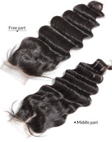 Luvin Brazilian Hair Weave 3 4 Bundles With Closure Loose Wave 100% Remy Human Hair Lace Closure Bleached Knots Free Shipping
