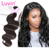 Luvin Brazilian Hair Weave Bundles 100% Human Hair Body Wave Remy Weft Hair Extensions Natural Color Mink Wavy 30 Inch Bundles