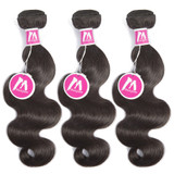 Maxglam Human Hair Bundles With Closure Deal Brazilian Body Wave Remy Hair Weave Bundles With Closure Free Shipping