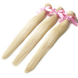 Luvin 613 Blonde Straight Brazilian Human Hair Bundles with Closure 3 Bundles Remy Hair Weft And 1 Piece 4X4 Lace Closure