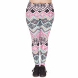 Large Size Women Leggings Aztec Printing High Waist Leggins Plus Size Stretch Trousers Pants