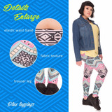 Large Size Women Leggings Aztec Printing High Waist Leggins Plus Size Stretch Trousers Pants