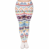 Large Size Women Leggings Aztec Morski Printing Stretch High Waist Plus Size Trousers Pants