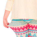 Large Size Women Leggings Aztec Green Printing Stretch High Waist Plus Size Trousers Pants