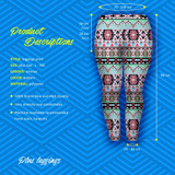Large Size Leggings Boho Green Printed High Waist Leggins Plus Size Trousers Stretch Pants