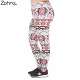 Large Size Leggings Boho Green Printed High Waist Leggins Plus Size Trousers Stretch Pants