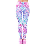 Women Legins Exotic Purple Flowers Printing Legging Elegant Cozy High Waist Woman Leggings