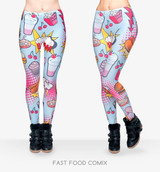 Fast Food Comix 3D Printing Punk Women Ladies Legging Stretchy Trousers Casual Pants Leggings