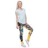 Women Leggings Creative Design Leggins Printed Trousers Tattoo Flower Legging High Waist Legins