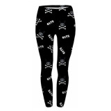 Womens Fashion Elasticity Yes and No Printed Slim Fit Legging Workout Trousers Casual Pants