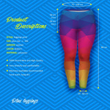Large Size Leggings Triangles Rainbow Printed High Waist Leggins Plus Size
