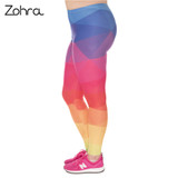 Large Size Leggings Triangles Rainbow Printed High Waist Leggins Plus Size