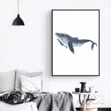 Watercolor Whales Canvas Art Print Painting Poster,  Wall Pictures for Home Decoration, Wall Decor S16014