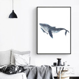 Watercolor Whales Canvas Art Print Painting Poster,  Wall Pictures for Home Decoration, Wall Decor S16014