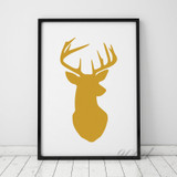 Gold Deer Head Canvas Art Print Painting Poster,  Wall Pictures for Home Decoration, Home Decor YE56