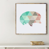 Geometric Hedgehog Canvas Art Print Painting Poster,  Wall Pictures for Home Decoration, Home Decor 237-28