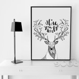 Deer Sketch Canvas Art Print Painting Poster, Wall Pictures for Home Decoration, Home Decor S003