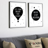 Minimalist Dream Canvas Painting Geometric Black White Nordic Posters Wall Art Picture for Kids Rooms Unframed Drop Shipping
