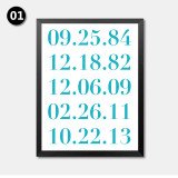 Custom Art Wedding Anniversary Dates Wall Art Poster Decor Painting Poster Paintings Canvas Art Print Poster HD2222