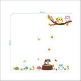 Cartoon Forest Tree Branch Animal Owl Monkey Bear Deer Wall Stickers For Kids Rooms Boys Girls Children Bedroom Home Decor