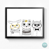 Cartoon Plants Canvas Art Print Poster, Best Friends Wall Pictures for Home Decoration, Giclee Wall Decor YT0047