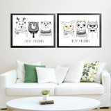 Cartoon Plants Canvas Art Print Poster, Best Friends Wall Pictures for Home Decoration, Giclee Wall Decor YT0047