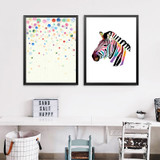 Colorful Animal Canvas Art Print Painting Poster, Canvas Wall Picture For Home Decoration, Zebra Wall Decor HD2279