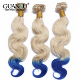 Blonde Hair Bundles with Highlights Brazilian Remy Ombre 613 Pink Red Blue Orange Piano Color Hair Weave 3 Bundles Human Hair