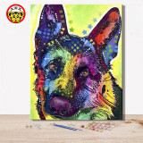 DIY paint by number pop art dog