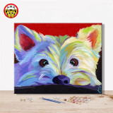 DIY paint by number pop art dog