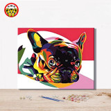 DIY paint by number pop art dog