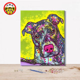 DIY paint by number pop art dog
