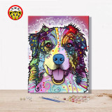 DIY paint by number pop art dog