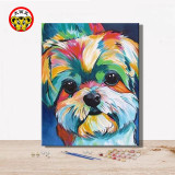 DIY paint by number pop art dog