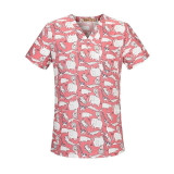 New Fresh Print Design Cotton Medical Scrub Tops Unisex Hospital Workwear Uniforms Short Sleeve Scrub Lab Clothes Nurse Uniform