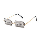 Retro Rhinestone Sunglasses Women Brand Designer Diamond Rimless Sun Glasses