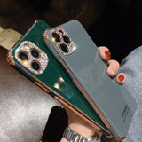 Rhinestone Sparkling Electroplated Phone Cases For IPhone 12 Camera Lens Protector