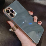 Rhinestone Sparkling Electroplated Phone Cases For IPhone 12 Camera Lens Protector
