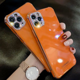 Rhinestone Sparkling Electroplated Phone Cases For IPhone 12 Camera Lens Protector