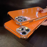 Rhinestone Sparkling Electroplated Phone Cases For IPhone 12 Camera Lens Protector