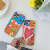 Ins Cute Cartoon Graffiti Oil Painting Phone Case For iPhone 11 Pro Max Xr X Xs Max