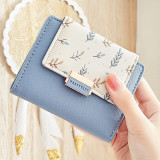 New Floral Feather Women Wallet Short Purse Card Holder