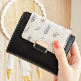 New Floral Feather Women Wallet Short Purse Card Holder