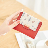 New Floral Feather Women Wallet Short Purse Card Holder